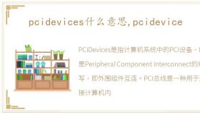 pcidevices什么意思,pcidevice